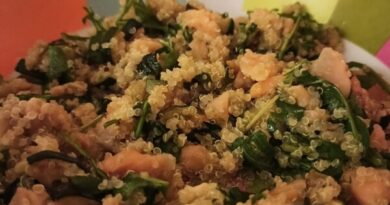 Quinoa salmone, rucola e zucchine