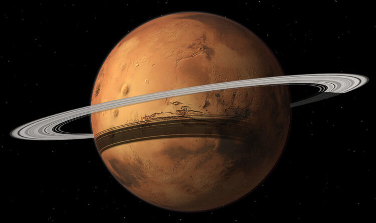 Marte circondato da anelli
