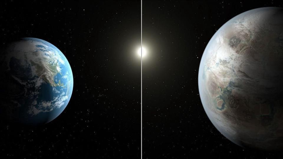 La Terra in rapporto a una superterra