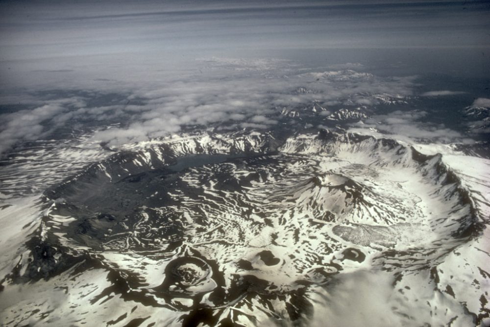 La caldera del Monte Aniakchak,