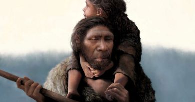 Uomo di Neandertal con la figlia