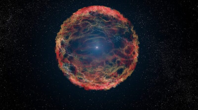 Rappresentazione artistica della supernova 1993J della galassia M81